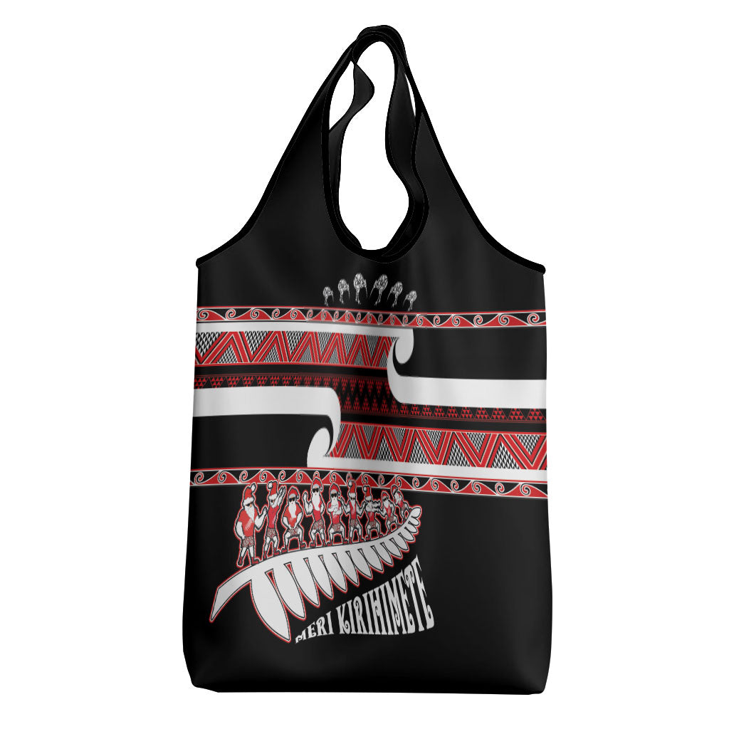 New Zealand Christmas Grocery Bag Funny Santa Claus Haka Dance with Tukutuku