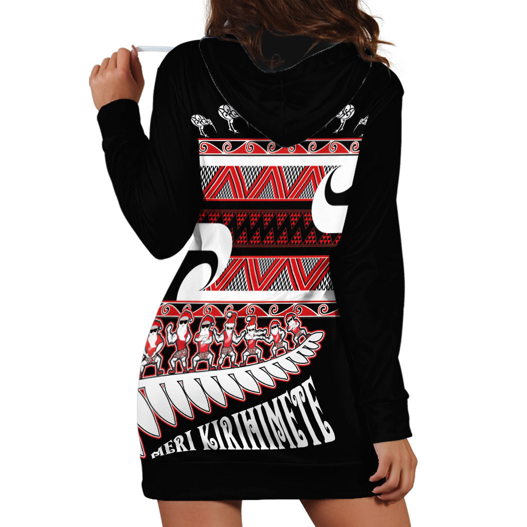 New Zealand Christmas Hoodie Dress Funny Santa Claus Haka Dance with Tukutuku