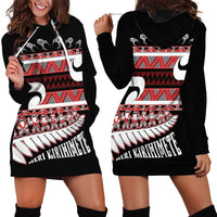 New Zealand Christmas Hoodie Dress Funny Santa Claus Haka Dance with Tukutuku