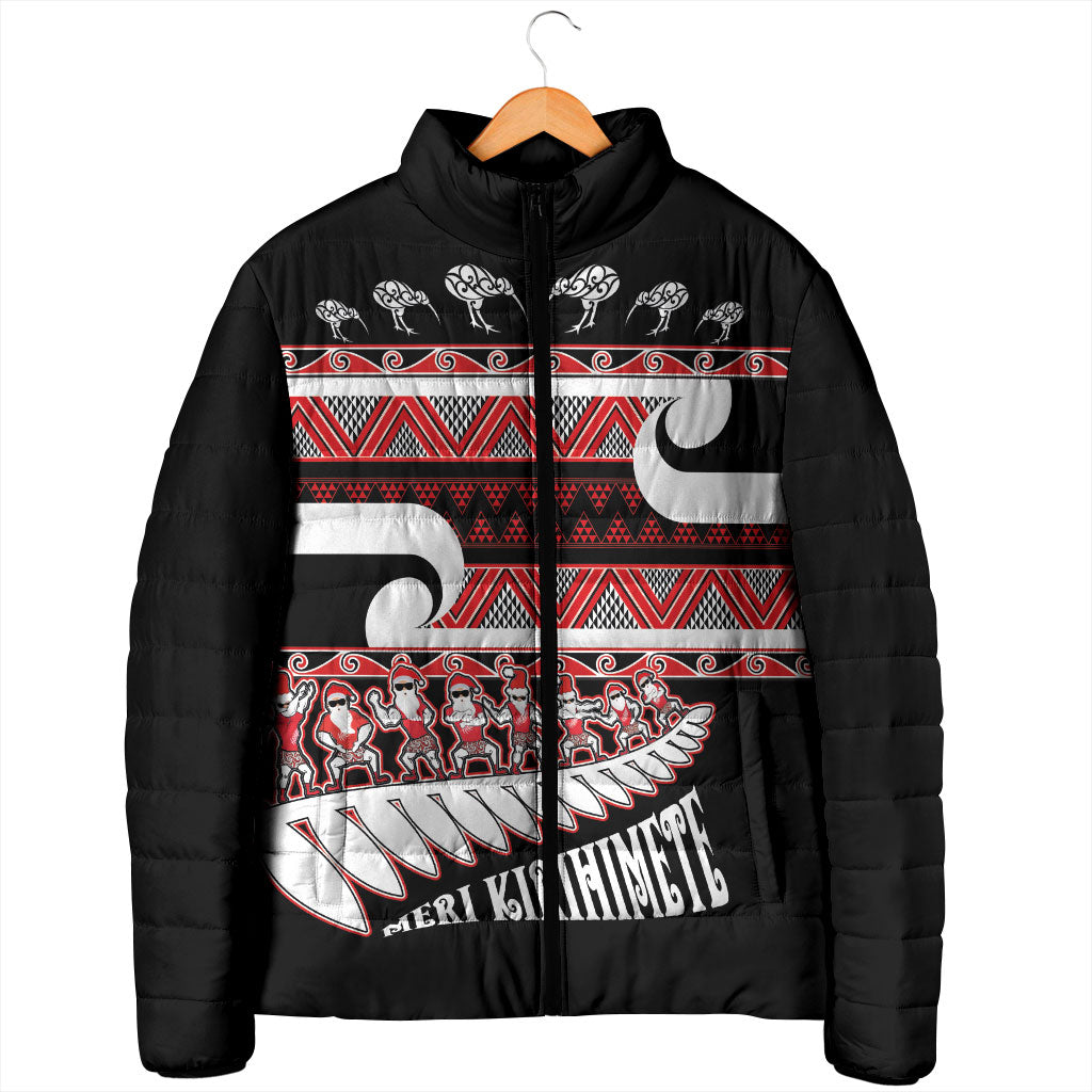 New Zealand Christmas Padded Jacket Funny Santa Claus Haka Dance with Tukutuku