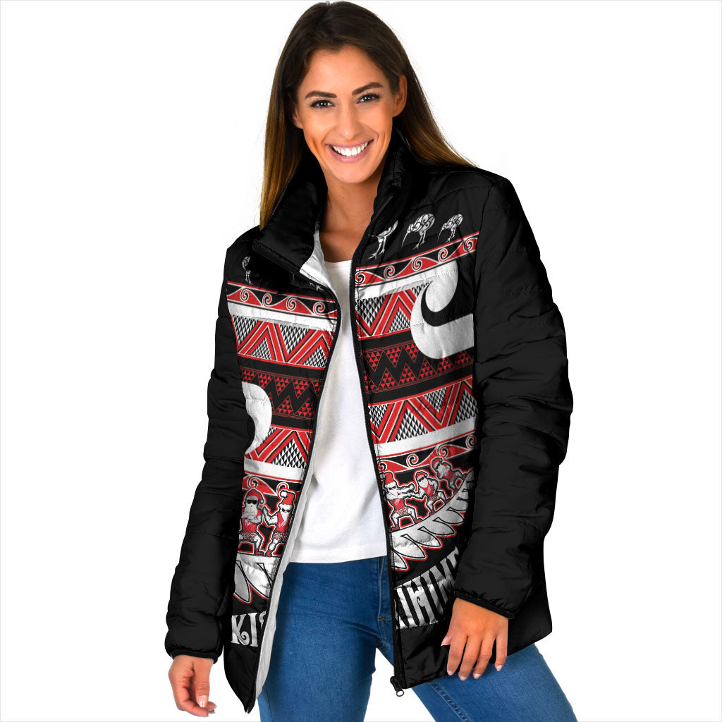 New Zealand Christmas Padded Jacket Funny Santa Claus Haka Dance with Tukutuku