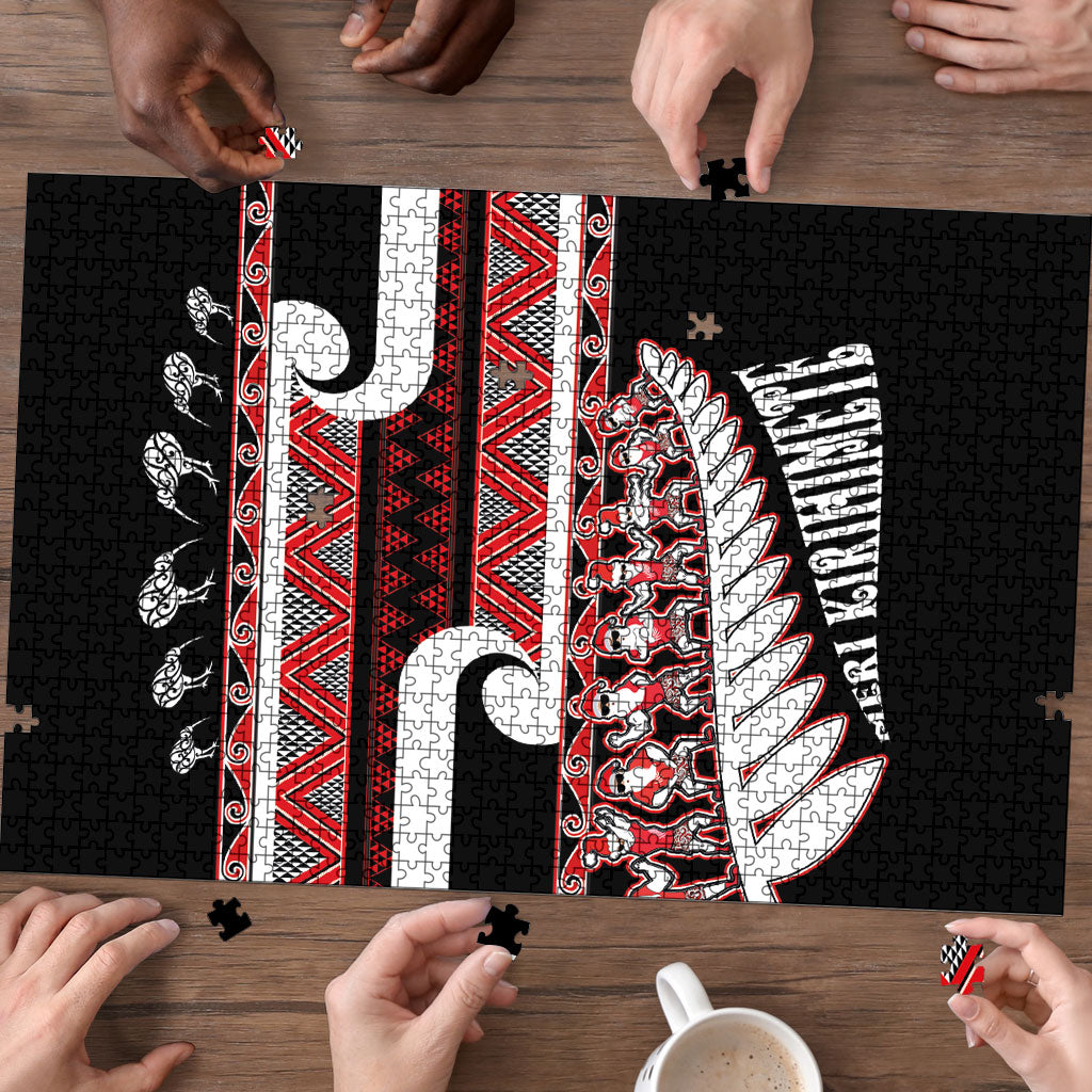 New Zealand Christmas Puzzle Funny Santa Claus Haka Dance with Tukutuku