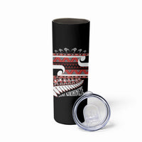 New Zealand Christmas Skinny Tumbler Funny Santa Claus Haka Dance with Tukutuku