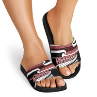 New Zealand Christmas Slide Sandals Funny Santa Claus Haka Dance with Tukutuku