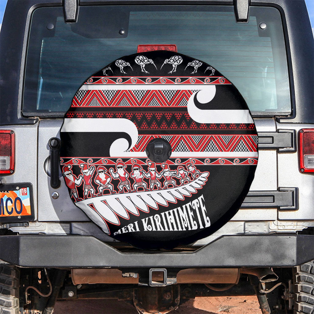 New Zealand Christmas Spare Tire Cover Funny Santa Claus Haka Dance with Tukutuku