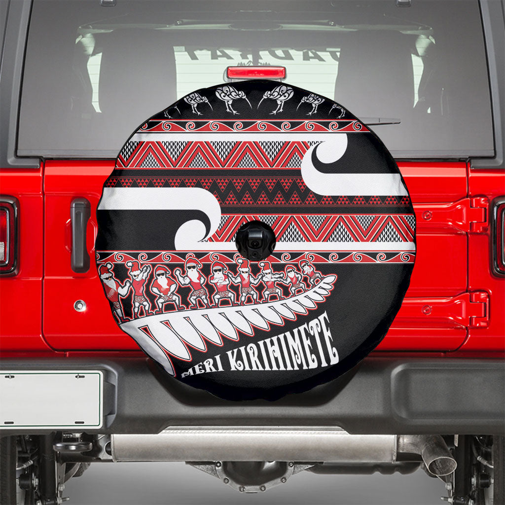 New Zealand Christmas Spare Tire Cover Funny Santa Claus Haka Dance with Tukutuku