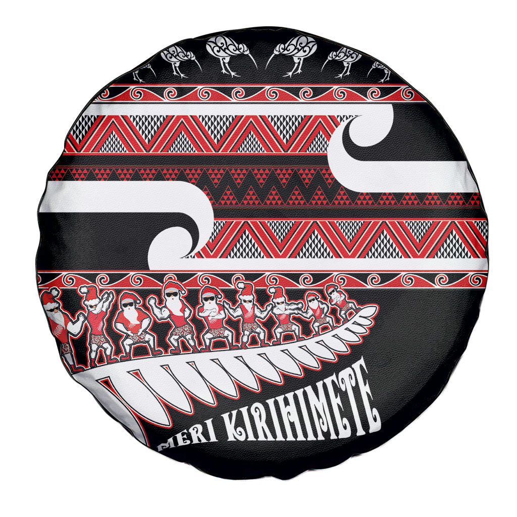 New Zealand Christmas Spare Tire Cover Funny Santa Claus Haka Dance with Tukutuku