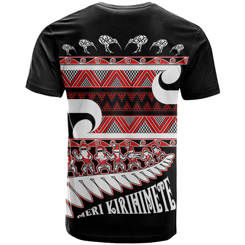 New Zealand Christmas T Shirt Funny Santa Claus Haka Dance with Tukutuku