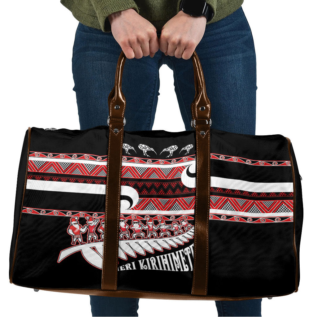 New Zealand Christmas Travel Bag Funny Santa Claus Haka Dance with Tukutuku