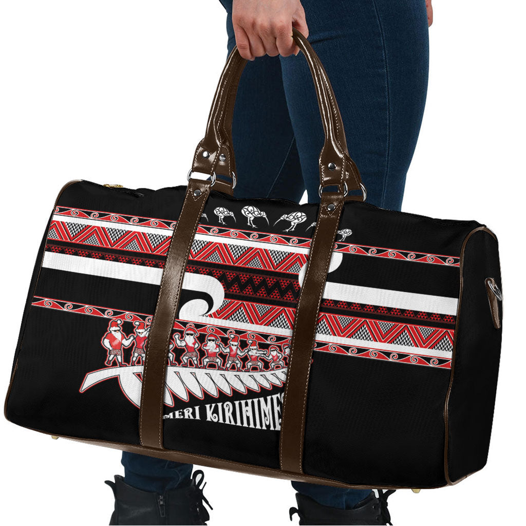 New Zealand Christmas Travel Bag Funny Santa Claus Haka Dance with Tukutuku