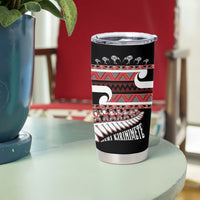 New Zealand Christmas Tumbler Cup Funny Santa Claus Haka Dance with Tukutuku
