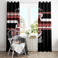New Zealand Christmas Window Curtain Funny Santa Claus Haka Dance with Tukutuku
