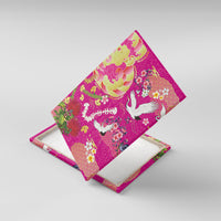 Hawaiian and Japanese Culture Together Canvas Wall Art Kakau Tribal Pattern and Irezumi Art Pink Color