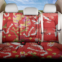 Hawaiian and Japanese Culture Together Back Car Seat Cover Kakau Tribal Pattern and Irezumi Art Red Color