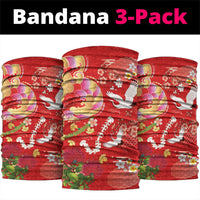Hawaiian and Japanese Culture Together Neck Gaiter Kakau Tribal Pattern and Irezumi Art Red Color