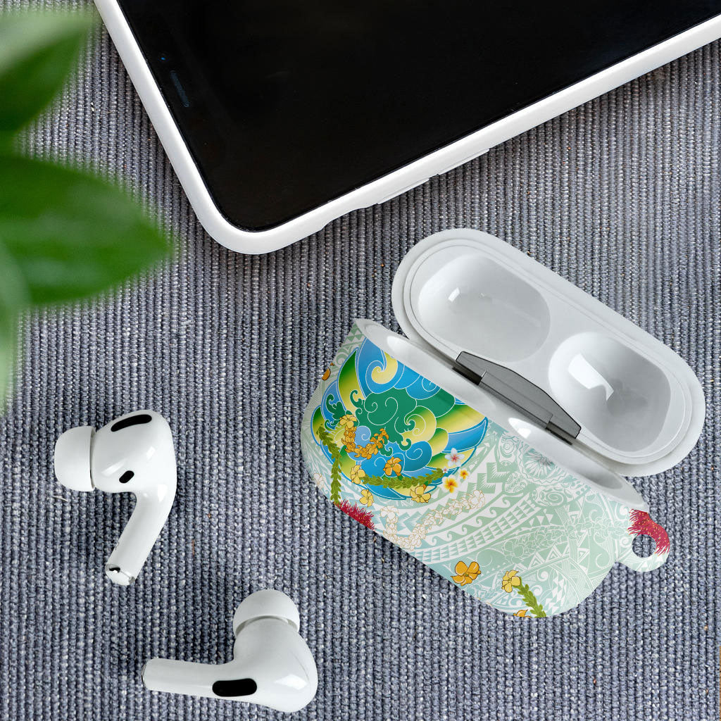Japanese and Hawaiian Culture Fusion AirPods Case Irezumi with Turtles and Lei Kakau Pattern Fresh Vibe LT03 - Polynesian Pride