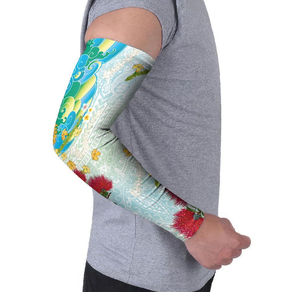 Japanese and Hawaiian Culture Fusion Arm Sleeves Irezumi with Turtles and Lei Kakau Pattern Fresh Vibe LT03 - Polynesian Pride