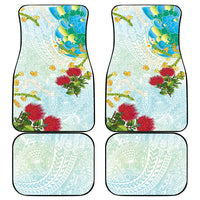 Japanese and Hawaiian Culture Fusion Car Mats Irezumi with Turtles and Lei Kakau Pattern Fresh Vibe LT03 - Polynesian Pride