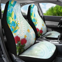 Japanese and Hawaiian Culture Fusion Car Seat Cover Irezumi with Turtles and Lei Kakau Pattern Fresh Vibe LT03 - Polynesian Pride