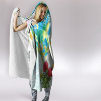 Japanese and Hawaiian Culture Fusion Hooded Blanket Irezumi with Turtles and Lei Kakau Pattern Fresh Vibe LT03 - Polynesian Pride