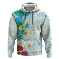 Japanese and Hawaiian Culture Fusion Hoodie Irezumi with Turtles and Lei Kakau Pattern Fresh Vibe LT03 Pullover Hoodie Multicolor - Polynesian Pride