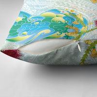 Japanese and Hawaiian Culture Fusion Pillow Cover Irezumi with Turtles and Lei Kakau Pattern Fresh Vibe LT03 - Polynesian Pride