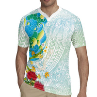 Japanese and Hawaiian Culture Fusion Rugby Jersey Irezumi with Turtles and Lei Kakau Pattern Fresh Vibe LT03 - Polynesian Pride