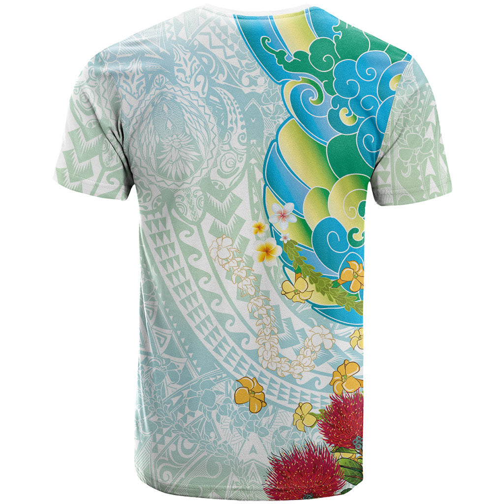 Japanese and Hawaiian Culture Fusion T Shirt Irezumi with Turtles and Lei Kakau Pattern Fresh Vibe LT03 - Polynesian Pride