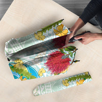 Japanese and Hawaiian Culture Fusion Umbrella Irezumi with Turtles and Lei Kakau Pattern Fresh Vibe LT03 - Polynesian Pride