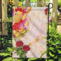 Japanese and Hawaiian Culture Fusion Garden Flag Irezumi with Turtles and Lei Kakau Pattern Sunset Vibe LT03 Garden Flag Multicolor - Polynesian Pride