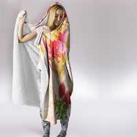 Japanese and Hawaiian Culture Fusion Hooded Blanket Irezumi with Turtles and Lei Kakau Pattern Sunset Vibe LT03 - Polynesian Pride