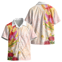 Japanese and Hawaiian Culture Fusion Kid Hawaiian Shirt Irezumi with Turtles and Lei Kakau Pattern Sunset Vibe LT03 - Polynesian Pride