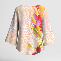 Japanese and Hawaiian Culture Fusion Kimono Sleeve Blouse Irezumi with Turtles and Lei Kakau Pattern Sunset Vibe LT03 - Polynesian Pride