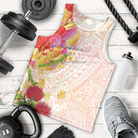 Japanese and Hawaiian Culture Fusion Men Tank Top Irezumi with Turtles and Lei Kakau Pattern Sunset Vibe LT03 - Polynesian Pride