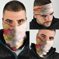 Japanese and Hawaiian Culture Fusion Neck Gaiter Irezumi with Turtles and Lei Kakau Pattern Sunset Vibe LT03 - Polynesian Pride