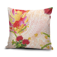 Japanese and Hawaiian Culture Fusion Pillow Cover Irezumi with Turtles and Lei Kakau Pattern Sunset Vibe LT03 Multicolor - Polynesian Pride