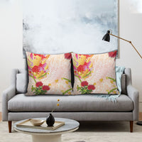 Japanese and Hawaiian Culture Fusion Pillow Cover Irezumi with Turtles and Lei Kakau Pattern Sunset Vibe LT03 - Polynesian Pride