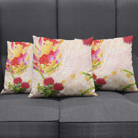 Japanese and Hawaiian Culture Fusion Pillow Cover Irezumi with Turtles and Lei Kakau Pattern Sunset Vibe LT03 - Polynesian Pride