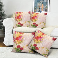 Japanese and Hawaiian Culture Fusion Pillow Cover Irezumi with Turtles and Lei Kakau Pattern Sunset Vibe LT03 - Polynesian Pride