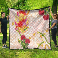 Japanese and Hawaiian Culture Fusion Quilt Irezumi with Turtles and Lei Kakau Pattern Sunset Vibe LT03 - Polynesian Pride