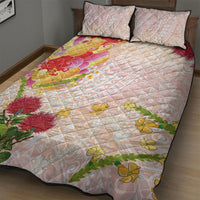 Japanese and Hawaiian Culture Fusion Quilt Bed Set Irezumi with Turtles and Lei Kakau Pattern Sunset Vibe LT03 - Polynesian Pride