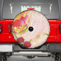 Japanese and Hawaiian Culture Fusion Spare Tire Cover Irezumi with Turtles and Lei Kakau Pattern Sunset Vibe LT03 - Polynesian Pride