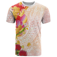 Japanese and Hawaiian Culture Fusion T Shirt Irezumi with Turtles and Lei Kakau Pattern Sunset Vibe LT03 Multicolor - Polynesian Pride
