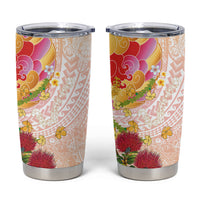 Japanese and Hawaiian Culture Fusion Tumbler Cup Irezumi with Turtles and Lei Kakau Pattern Sunset Vibe LT03 Multicolor - Polynesian Pride