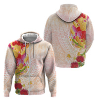 Japanese and Hawaiian Culture Fusion Zip Hoodie Irezumi with Turtles and Lei Kakau Pattern Sunset Vibe LT03 - Polynesian Pride