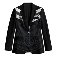 Aotearoa Rugby Custom Blazer Maori Tribal Motifs Stripes-Sporty Style LT03 Unisex Black - Polynesian Pride
