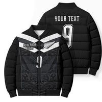 Aotearoa Rugby Custom Bomber Puffer Jacket Maori Tribal Motifs Stripes-Sporty Style LT03 - Polynesian Pride