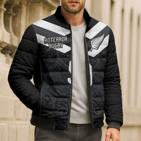 Aotearoa Rugby Custom Bomber Puffer Jacket Maori Tribal Motifs Stripes-Sporty Style LT03 - Polynesian Pride