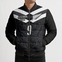 Aotearoa Rugby Custom Bomber Puffer Jacket Maori Tribal Motifs Stripes-Sporty Style LT03 - Polynesian Pride