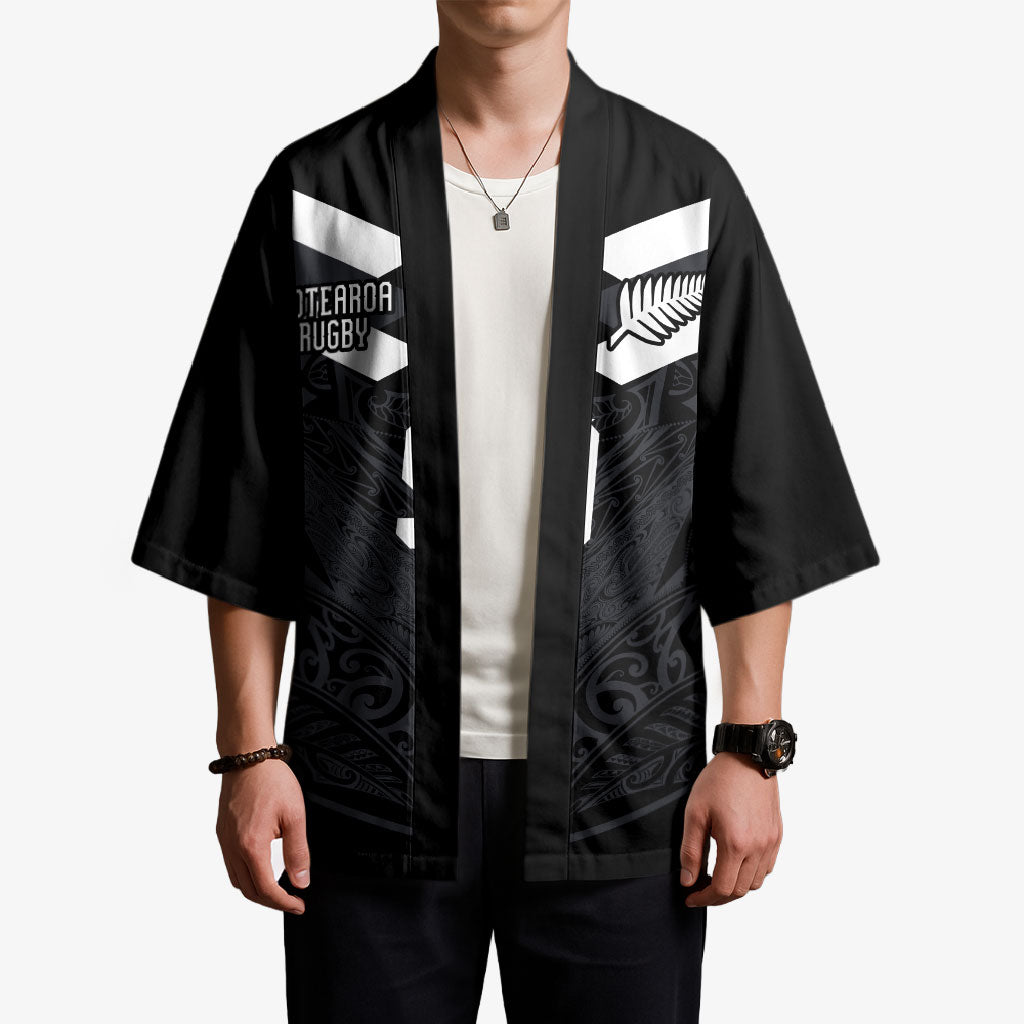 Aotearoa Rugby Custom Kimono Maori Tribal Motifs Stripes-Sporty Style LT03 - Polynesian Pride
